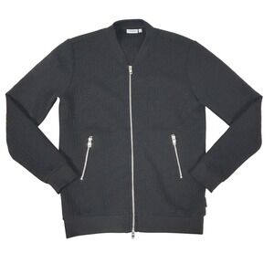 J.Lindeberg Jacket Mens L Randall Quilt‎ Black Jersey Bomber Golf Quiet Luxury